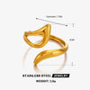 Ladies Stainless Steel Geometric Hollow Ring Electroplated Design