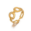 Ladies Stainless Steel Geometric Hollow Round Electroplated Ring