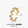 Ladies Stainless Steel Geometric Irregular Line Open Adjustable Folding Angle Ring Electroplated