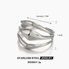 Ladies Stainless Steel Geometric Multilayer Line Hip Hop Exaggerated Vacuum Plated Ring