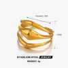 Ladies Stainless Steel Geometric Multilayer Line Hip Hop Exaggerated Vacuum Plated Ring