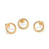 Ladies Stainless Steel Geometric Round Hollow Electroplated Earrings