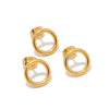 Ladies Stainless Steel Geometric Round Hollow Electroplated Earrings