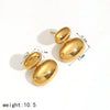 Ladies Stainless Steel Geometric Simple Electroplated Pea Earrings