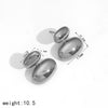 Ladies Stainless Steel Geometric Simple Electroplated Pea Earrings