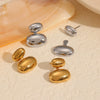 Ladies Stainless Steel Geometric Simple Electroplated Pea Earrings