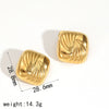 Ladies Stainless Steel Geometric Square Electroplated Earrings
