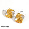 Ladies Stainless Steel Geometric Square Electroplated Earrings