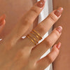 Ladies Stainless Steel Geometric Style Electroplated Ring