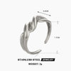 Ladies Stainless Steel Geometric Twist Finger Ring With Electroplating Design