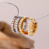 Ladies Stainless Steel Geometric Zircon Ear Jewelry With High Design Sense