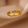 Ladies Stainless Steel Gold Plated Adjustable Wave Opening Ring With Electroplating