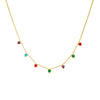 Ladies Stainless Steel Gold Plated Heart Shape Rhinestone Love Pendant Clavicle Chain Necklace Fashion Style