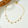 Ladies Stainless Steel Gold Plated Heart Shape Rhinestone Love Pendant Clavicle Chain Necklace Fashion Style