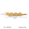 Ladies Stainless Steel Hairpin With Pearl And Flower Design Electroplated