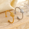 Ladies Stainless Steel Heart Shape Electroplating Love Ring