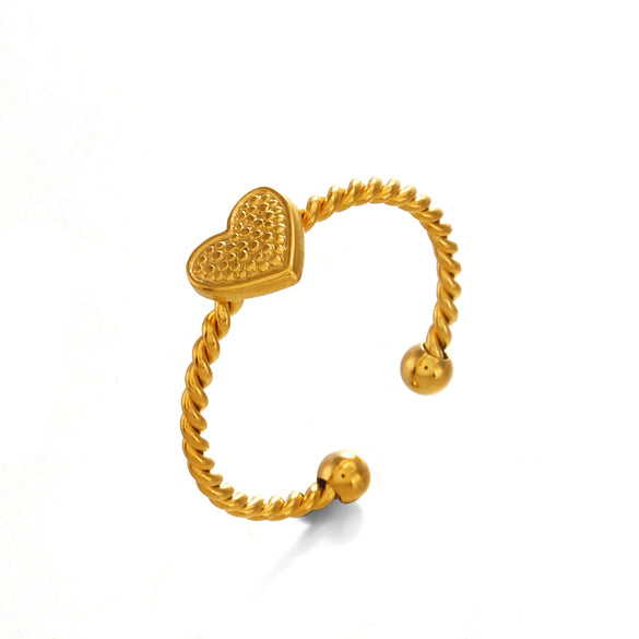 Ladies Stainless Steel Heart Shape Electroplating Love Ring