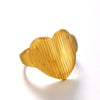 Ladies Stainless Steel Heart Shaped Striped Electroplated Love Ring