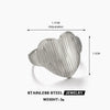 Ladies Stainless Steel Heart Shaped Striped Electroplated Love Ring