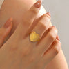 Ladies Stainless Steel Heart Shaped Striped Electroplated Love Ring
