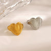 Ladies Stainless Steel Heart Shaped Striped Electroplated Love Ring