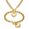 Ladies Stainless Steel Heartshaped Accessories Set With Polishing Treatment