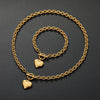 Ladies Stainless Steel Heartshaped Accessories Set With Polishing Treatment