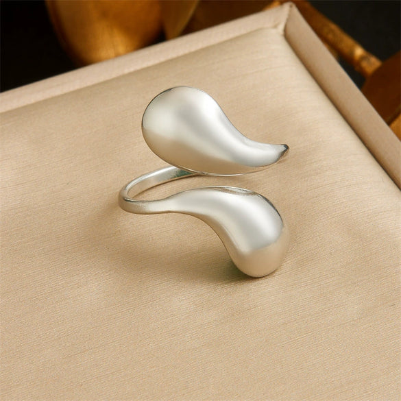 Ladies Stainless Steel Hollow Smooth Water Drop Bracelet With Love Bells Pattern Electroplated