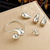 Ladies Stainless Steel Hollow Smooth Water Drop Bracelet With Love Bells Pattern Electroplated