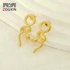 Ladies 316L Stainless Steel 18K Gold Plated Snake Earrings Animal Style
