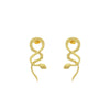 Ladies 316L Stainless Steel 18K Gold Plated Snake Earrings Animal Style