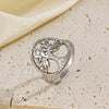 Ladies Stainless Steel Life Tree Round Ring With Electroplating
