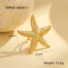 Ladies Stainless Steel Open Metal Starfish Ring Electroplated Light Luxury Style