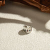 Ladies Stainless Steel Open Personality Ring With Color Zircon Electroplated In Geometric Style