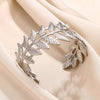 Ladies Stainless Steel Open Wide Edition Hollow Geometric Flower Leaf Exaggerated Style Electroplated Bracelet