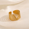 Ladies Stainless Steel Ring With Vletter Design And Real Gold Plating Retro And Stylish