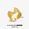 Ladies Stainless Steel Ring With Vletter Design And Real Gold Plating Retro And Stylish