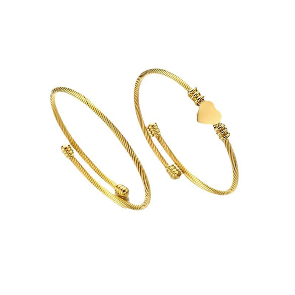 Ladies Stainless Steel Spiral Adjustable Bracelet With Electroplated Finish Elegant Coil Style Jewelry