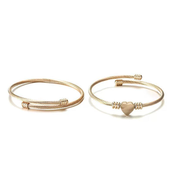 Ladies Stainless Steel Spiral Adjustable Bracelet With Electroplated Finish Elegant Coil Style Jewelry