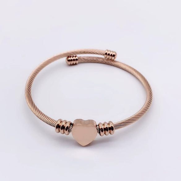 Ladies Stainless Steel Spiral Adjustable Bracelet With Electroplated Finish Elegant Coil Style Jewelry