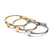 Ladies Stainless Steel Spiral Adjustable Bracelet With Electroplated Finish Elegant Coil Style Jewelry