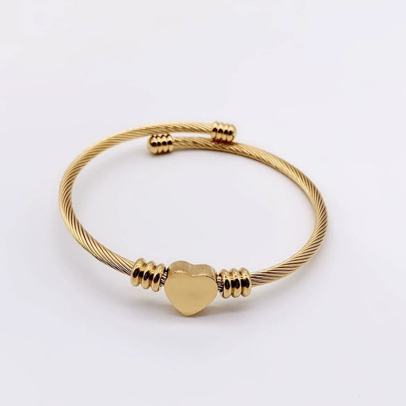Ladies Stainless Steel Spiral Adjustable Bracelet With Electroplated Finish Elegant Coil Style Jewelry