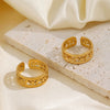 Ladies Stainless Steel Star Pattern Vshaped Hip Hop Ring Electroplated Jewelry Wholesale