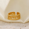 Ladies Stainless Steel Star Pattern Vshaped Hip Hop Ring Electroplated Jewelry Wholesale
