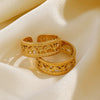 Ladies Stainless Steel Star Pattern Vshaped Hip Hop Ring Electroplated Jewelry Wholesale
