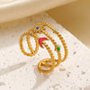 Ladies Stainless Steel Star Shape Opening Ring With Electroplating Natural Style