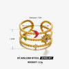 Ladies Stainless Steel Star Shape Opening Ring With Electroplating Natural Style