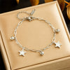 Ladies Stainless Steel Star Shape Pendant Bracelet With Fashion Design And Vacuum Plating