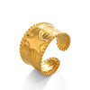Ladies Stainless Steel Titanium Steel Fivepointed Star Ring With Electroplating Hiphop Temperament And Allmatch Style