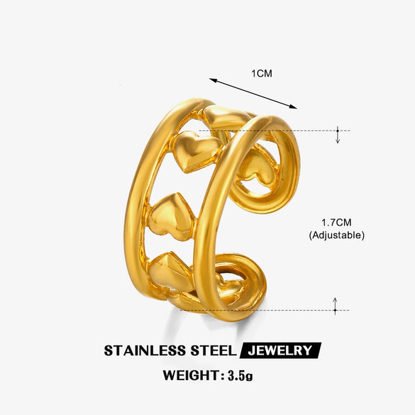 Ladies Stainless Steel Titanium Steel Shell Bow Tie Heart Shape Electroplated Ring